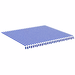 vidaXL Tessuto di Ricambio per Tenda da Sole Blu e Bianco 4x3,5 m - Vista aggiuntiva 2