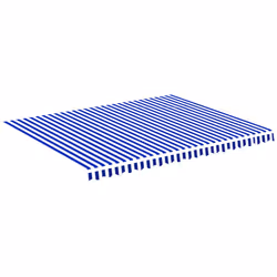 vidaXL Tessuto di Ricambio per Tenda da Sole Blu e Bianco 4,5x3,5 m - Vista aggiuntiva 2