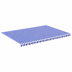 vidaXL Tessuto di Ricambio per Tenda da Sole Blu e Bianco 5x3,5 m - Vista aggiuntiva 2