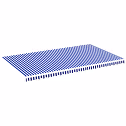 vidaXL Tessuto di Ricambio per Tenda da Sole Blu e Bianco 6x3,5 m - Vista aggiuntiva 2