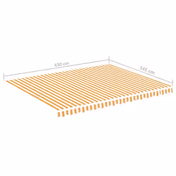 VidaXL Tessuto di Ricambio per Tenda da Sole Giallo e Bianco 4,5x3,5 m - Vista aggiuntiva 6