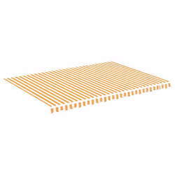 vidaXL Tessuto di Ricambio per Tenda da Sole Giallo e Bianco 5x3,5 m - Vista aggiuntiva 2