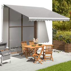 Tessuto di Ricambio per Tenda da Sole Antracite e Bianco 4x3 m