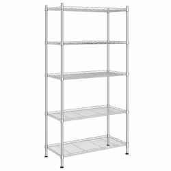 Scaffale a 5 Livelli 90x35x180 cm Cromato 250 kgcod mxl 130127 - Vista aggiuntiva 2