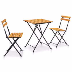vidaXL Set da Bistrot 3 pz Pieghevole in Legno Massello di Acacia - Vista aggiuntiva 2