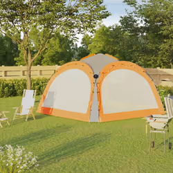 vidaXL Tenda Feste con LED e 4 Pareti 3,6x3,6x2,3 m Grigio e Arancione - Vista aggiuntiva 3