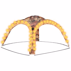 vidaXL Tenda per Feste con LED e 4 Pareti 3,6x3,6x2,3 m Mimetica - Vista aggiuntiva 2