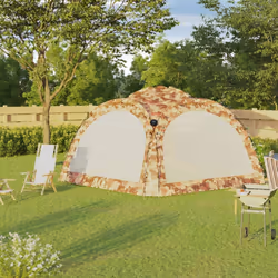 vidaXL Tenda per Feste con LED e 4 Pareti 3,6x3,6x2,3 m Mimetica - Vista aggiuntiva 3