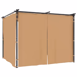 vidaXL Gazebo con Tende 3x3 cm Grigio Talpa in Acciaio - Vista aggiuntiva 2