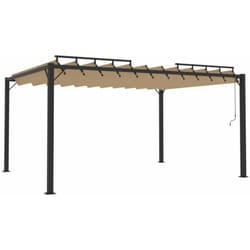 Vidaxl - Gazebo con Tetto a Lamelle 3x4 m in Tessuto Tortora e Alluminio