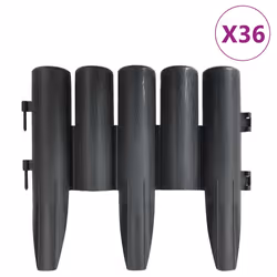 vidaXL Bordature per Prato 36 pz Antracite 10 m in PP - Vista aggiuntiva 2