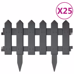 vidaXL Bordi per Prato 25 pz Antracite 10 m in PP - Vista aggiuntiva 2