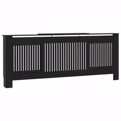 vidaXL Copertura per Radiatore Nera in MDF 205 cm - Vista aggiuntiva 2
