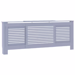 vidaXL Copertura per Radiatore Grigia in MDF 205 cm - Vista aggiuntiva 2