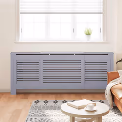 vidaXL Copertura per Radiatore Grigia in MDF 205 cm - Vista aggiuntiva 3