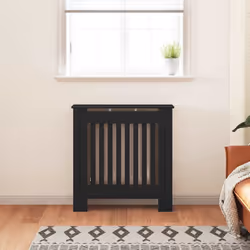 vidaXL Copertura per Radiatore Nera in MDF 78 cm - Vista aggiuntiva 3