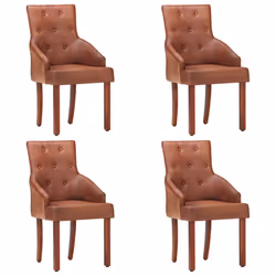 VidaXL 3056697, Legno di acacia, Schiuma, Vera pelle, 520 mm, 600 mm, 950 mm, 41 cm, 44 cm