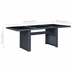 VidaXL 313309 tavolo da esterno Nero, Grigio - Vista aggiuntiva 5