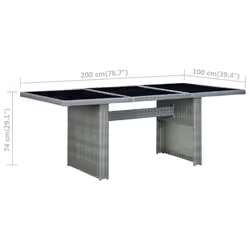 VidaXL 313311 tavolo da esterno Nero, Grigio - Vista aggiuntiva 5