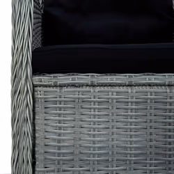 VidaXL 313318 sedia da esterno Terrazzo Seduta imbottita Legno di acacia, Rattan sintetico, Acciaio Nero, Grigio - Vista aggiuntiva 7