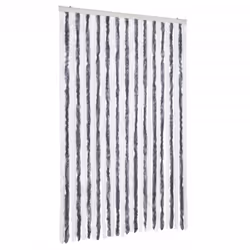 vidaXL Zanzariera Grigio e Bianco 118x220 cm Ciniglia - Vista aggiuntiva 2