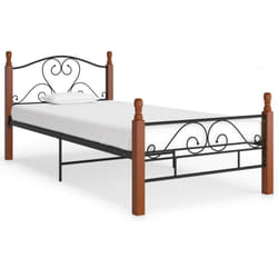 Letto adulto, Giroletto, Letto singolo Nero in Metallo 90x200 cm Vidaxl