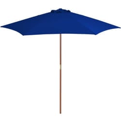 Ombrellone da Esterni con Palo in Legno Blu 270 cm Vidaxl 1690