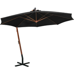 Ombrellone a Sbalzo con Palo Nero 3,5x2,9 m in Legno di Abete Vidaxl 2975
