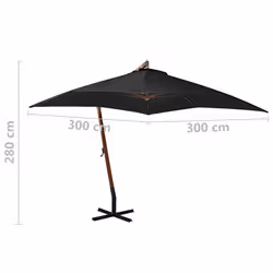 VidaXL 313778 ombrellone da cortile Nero - Vista aggiuntiva 8