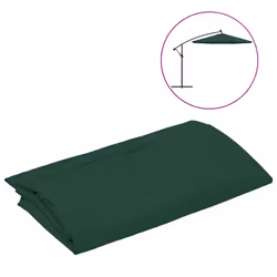 vidaXL Telo di Ricambio per Ombrellone Bianco Verde 350 cm - Vista aggiuntiva 2