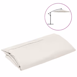 vidaXL Telo di Ricambio per Ombrellone Bianco Sabbia 350 cm - Vista aggiuntiva 2