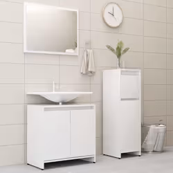 Questo elegante set di mobili da bagno, dotato di 1 mobile medio, 1 mobile sottolavabo e 1 specchio, crea ulteriore spazio di ...