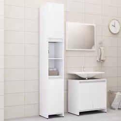 Questo elegante set di mobili da bagno, dotato di 1 mobile alto, 1 mobile sottolavabo e 1 specchio, crea ulteriore spazio di  ...
