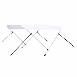 vidaXL Bimini di Prua con Tendalino a 2 Archi Bianco 150x120x110 cm - Vista aggiuntiva 2
