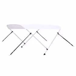 vidaXL Bimini di Prua con Tendalino a 2 Archi Bianco 180x150x110 cm - Vista aggiuntiva 2