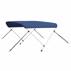 vidaXL Bimini di Prua con Tendalino a 2 Archi Blu Marino 180x130x110cm - Vista aggiuntiva 2