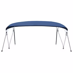 vidaXL Bimini di Prua Tendalino a 4 Archi Blu 243x(230-244)x137 cm - Vista aggiuntiva 3