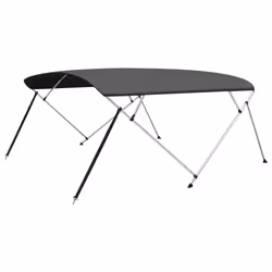 vidaXL Bimini di Prua Tendalino 4 Archi Antracite 243x(230-244)x137 cm - Vista aggiuntiva 2