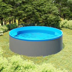 vidaXL Piscina Fuori Terra 350x90 cm Grigio