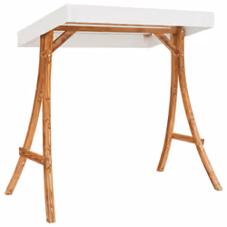 vidaXL Altalena con Tetto Crema Legno Massello Ricurvo Finitura in Teak - Vista aggiuntiva 3