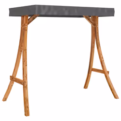 vidaXL Altalena con Tetto Antracite Legno Ricurvo con Finitura Teak - Vista aggiuntiva 2