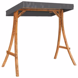 vidaXL Altalena con Tetto Antracite Legno Ricurvo con Finitura Teak - Vista aggiuntiva 3