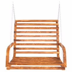 vidaXL Panca a Dondolo in Legno Ricurvo Finitura Teak 126x63x92 cm - Vista aggiuntiva 3