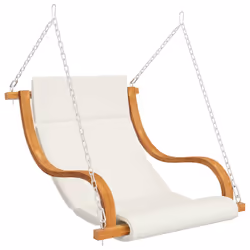 vidaXL Sedia a Dondolo Senza Telaio con Cuscino Legno Curvato - Vista aggiuntiva 2