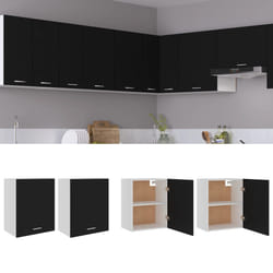 vidaXL Mobili Pensili “Lyon” 2 pz Neri 50x31x60 cm