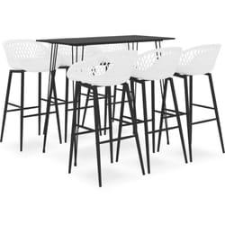 Vidaxl - Set da Bar 7 pz Nero e Bianco