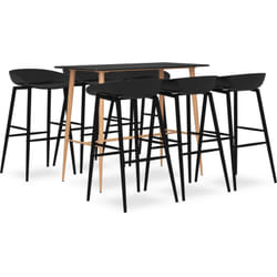 vidaXL Set da Bar 7 pz Nero