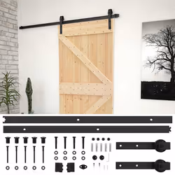 Porta Scorrevole con Set Hardware 80x210 cm in Legno di Pinocod mxl 96441