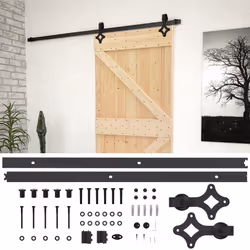 Porta Scorrevole con Set Hardware 90x210 cm in Legno di Pinocod mxl 120389
