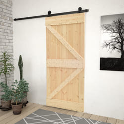 Porta Scorrevole con Set Hardware 90x210 cm in Legno di Pinocod mxl 96447
